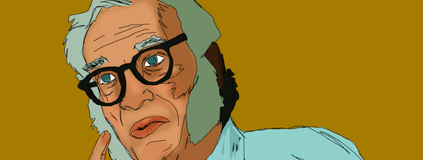 A sketch of science-fiction author Isaac Asimov by Zakeena.