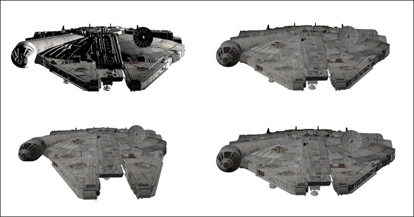 Imagined machine learning database for Star Wars icon, the Millennium Falcon